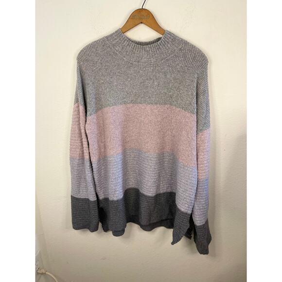 Soft and Cozy Joseph A Bank Over Sized Striped Sweater Plus Size XL Preppy Warm - Picture 5 of 6